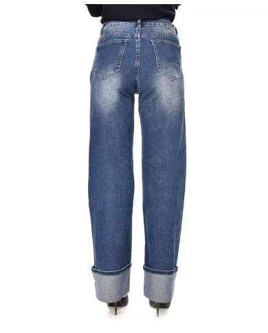Jeans Donna regular stile boyfriend con dettaglio piega MI24175|ADM