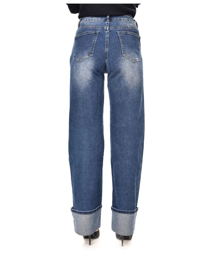 Jeans Donna regular stile boyfriend con dettaglio piega MI24175|ADM Jeans Donna regular stile boyfriend con dettaglio piega MI24175|ADM