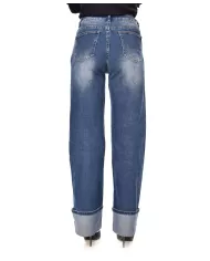 Jeans Donna regular stile boyfriend con dettaglio piega MI24175|ADM