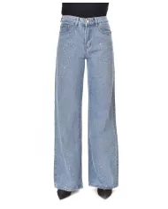 Jeans Donna slim stile palazzo con strass PK723|ADM