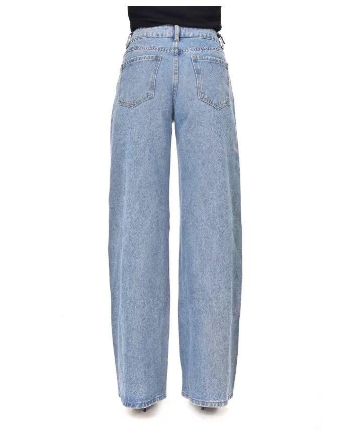 Jeans Donna slim stile palazzo con strass PK723|ADM Jeans Donna slim stile palazzo con strass PK723|ADM