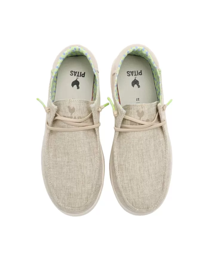 Mocassino Donna beige in tessuto POPPY WALLABI|WALK IN PITAS