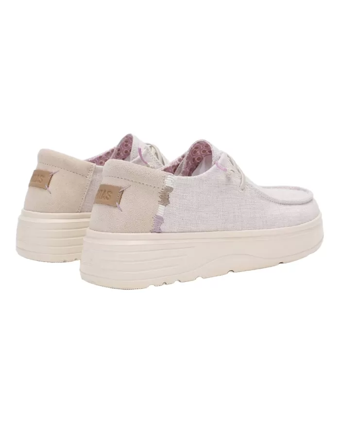 Mocassino Donna bianca in tessuto POPPY WALLABI|WALK IN PITAS