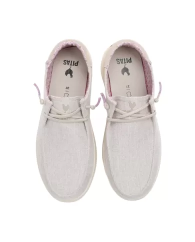 Mocassino Donna bianca in tessuto POPPY WALLABI|WALK IN PITAS