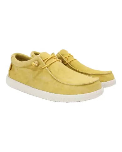 Mocassino Donna senape in cotone WALLABI WASHED WP150|WALK IN PITAS