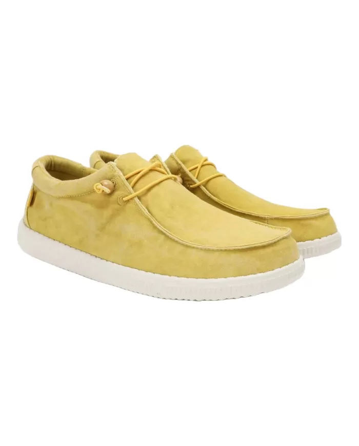 Mocassino Donna senape in cotone WALLABI WASHED WP150|WALK IN PITAS Mocassino Donna senape in cotone WALLABI WASHED WP150|WALK IN PITAS