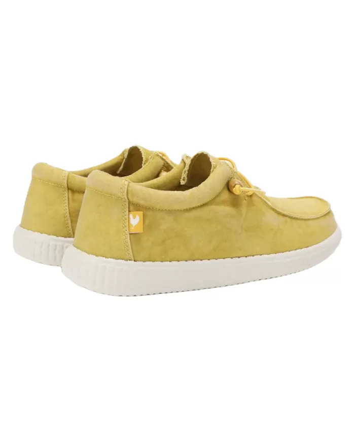 Mocassino Donna senape in cotone WALLABI WASHED WP150|WALK IN PITAS