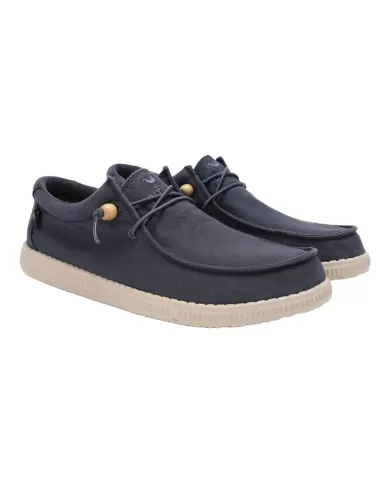 Mocassino Donna blu in cotone WALLABI WASHED WP150|WALK IN PITAS Mocassino Donna blu in cotone WALLABI WASHED WP150|WALK IN PITAS