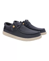 Mocassino Donna blu in cotone WALLABI WASHED WP150|WALK IN PITAS