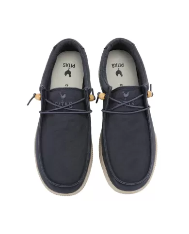 Mocassino Donna blu in cotone WALLABI WASHED WP150|WALK IN PITAS Mocassino Donna blu in cotone WALLABI WASHED WP150|WALK IN PITAS