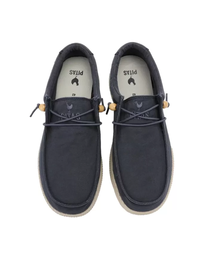 Mocassino Donna blu in cotone WALLABI WASHED WP150|WALK IN PITAS