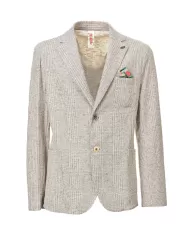 Giacca Uomo grigio perla con fantasia a quadretti JAKE466|BOB