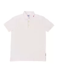 Polo Uomo bianca in cotone con ricamo sul colletto MILK R00462|BOB