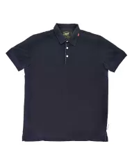 Polo Uomo blu in cotone con ricamo sul colletto MILK R00462|BOB