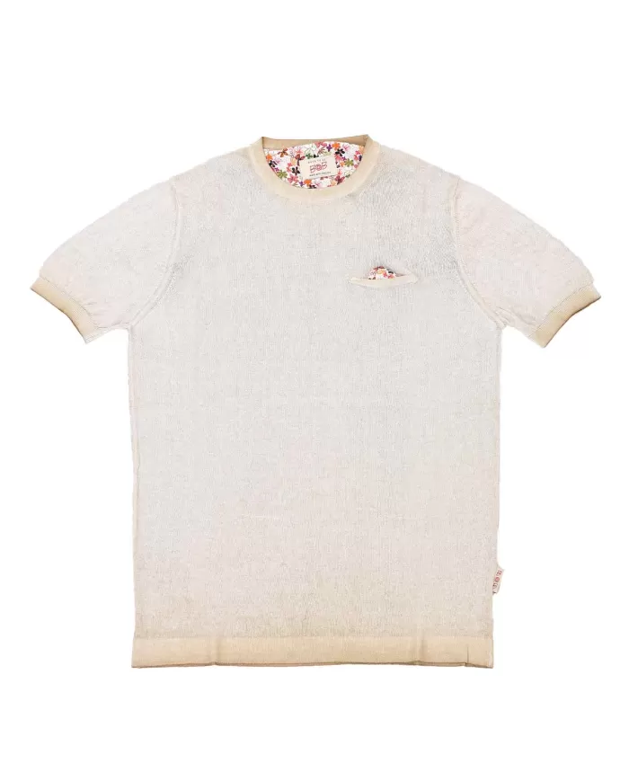 T-shirt Uomo sabbia in cotone con taschino STEP|BOB T-shirt Uomo sabbia in cotone con taschino STEP|BOB