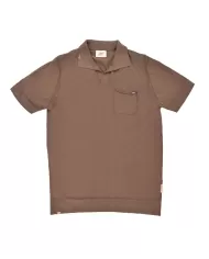 Polo Uomo marrone in cotone con taschino TRAIL|BOB