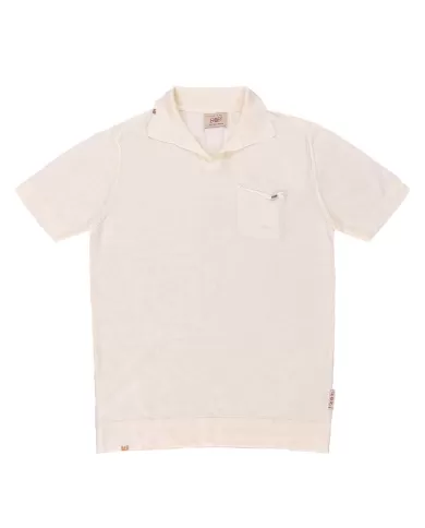 Polo Uomo bianco latte in cotone con taschino TRAIL|BOB Polo Uomo bianco latte in cotone con taschino TRAIL|BOB