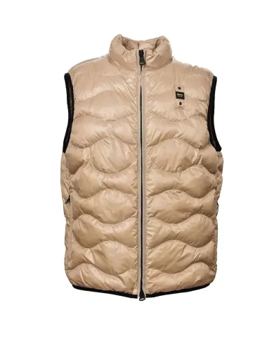 Smanicato Uomo beige con colletto alto 25SBLUX02230 005958|BLAUER Smanicato Uomo beige con colletto alto 25SBLUX02230 005958|BLAUER