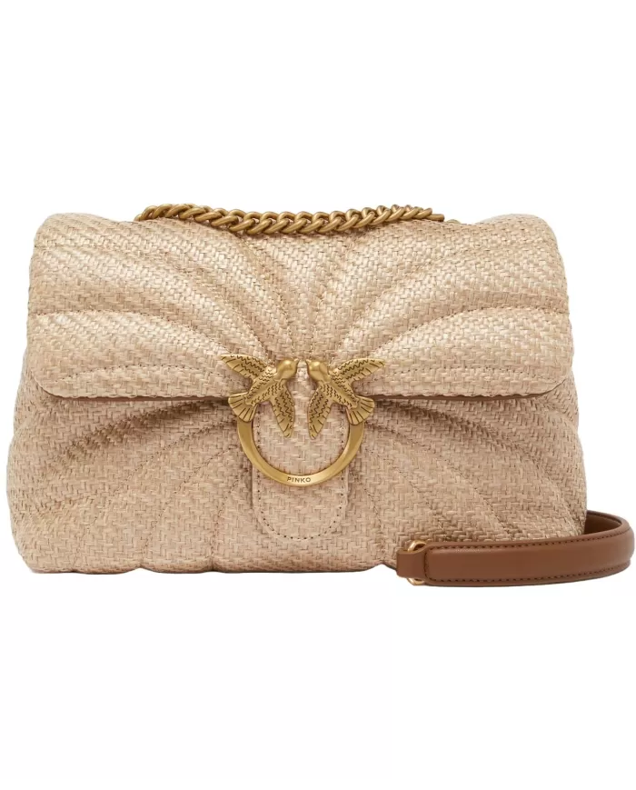 Borsa Donna beige in raffia 100038 A2C8 LOVE PUFF CLASSIC|PINKO Borsa Donna beige in raffia 100038 A2C8 LOVE PUFF CLASSIC|PINKO