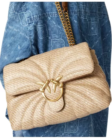 Borsa Donna beige in raffia 100038 A2C8 LOVE PUFF CLASSIC|PINKO Borsa Donna beige in raffia 100038 A2C8 LOVE PUFF CLASSIC|PINKO