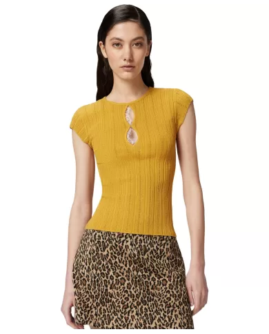 Top Donna gialla a costine 104742 A2FR TOFANE|PINKO Top Donna gialla a costine 104742 A2FR TOFANE|PINKO
