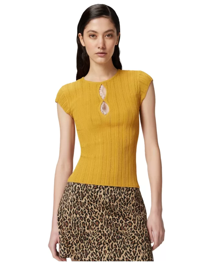 Top Donna gialla a costine 104742 A2FR TOFANE|PINKO Top Donna gialla a costine 104742 A2FR TOFANE|PINKO