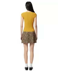 Top Donna gialla a costine 104742 A2FR TOFANE|PINKO