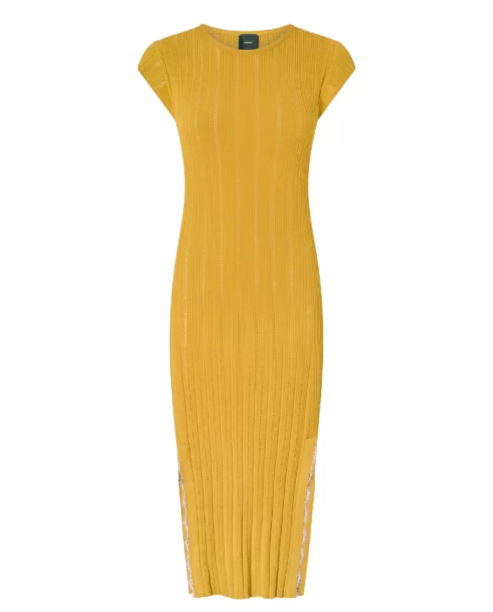 Abito Donna giallo a costine 104745 A2FR AMPATO|PINKO Abito Donna giallo a costine 104745 A2FR AMPATO|PINKO