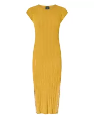 Abito Donna giallo a costine 104745 A2FR AMPATO|PINKO