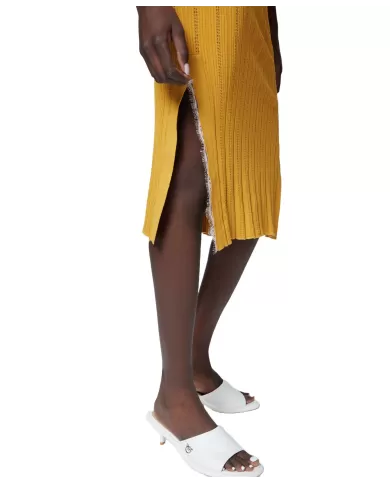 Abito Donna giallo a costine 104745 A2FR AMPATO|PINKO Abito Donna giallo a costine 104745 A2FR AMPATO|PINKO