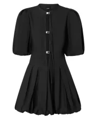 Abito Donna nero con maniche e gonna a palloncino 105212 A2LD|PINKO