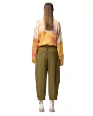 Pantalone Donna oliva in cotone stile cargo 104704 A2ER VEDRAI|PINKO