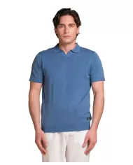 Polo Uomo azzurra in cotone CLARK SLB|IMPURE