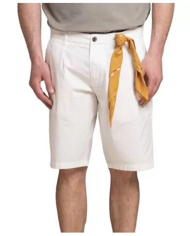IMPURE Short Uomo KURT POP PE 2025 cotone comfort in tinta unita con dettagli pinces 218 MILK IMPURE Short Uomo KURT POP PE 2025 cotone comfort in tinta unita con dettagli pinces 218 MILK