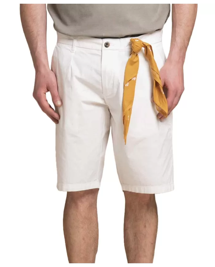 IMPURE Short Uomo KURT POP PE 2025 cotone comfort in tinta unita con dettagli pinces 218 MILK IMPURE Short Uomo KURT POP PE 2025 cotone comfort in tinta unita con dettagli pinces 218 MILK