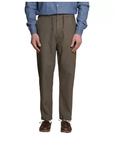 Pantalone Uomo verde militare in lino MILES MLN|IMPURE Pantalone Uomo verde militare in lino MILES MLN|IMPURE