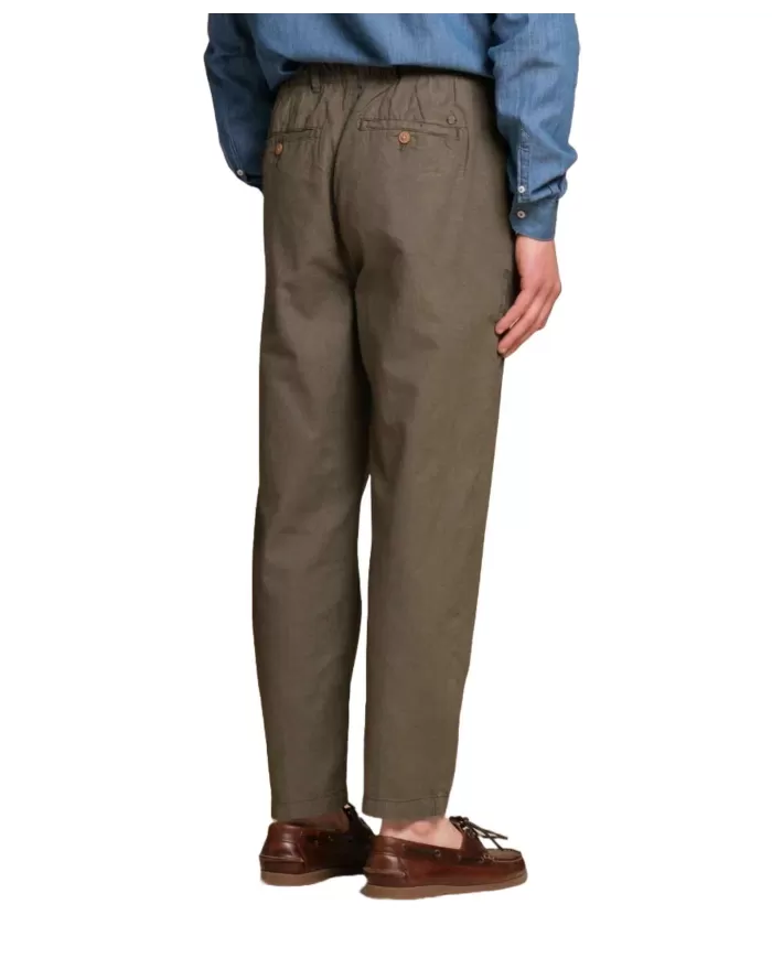 Pantalone Uomo verde militare in lino MILES MLN|IMPURE Pantalone Uomo verde militare in lino MILES MLN|IMPURE
