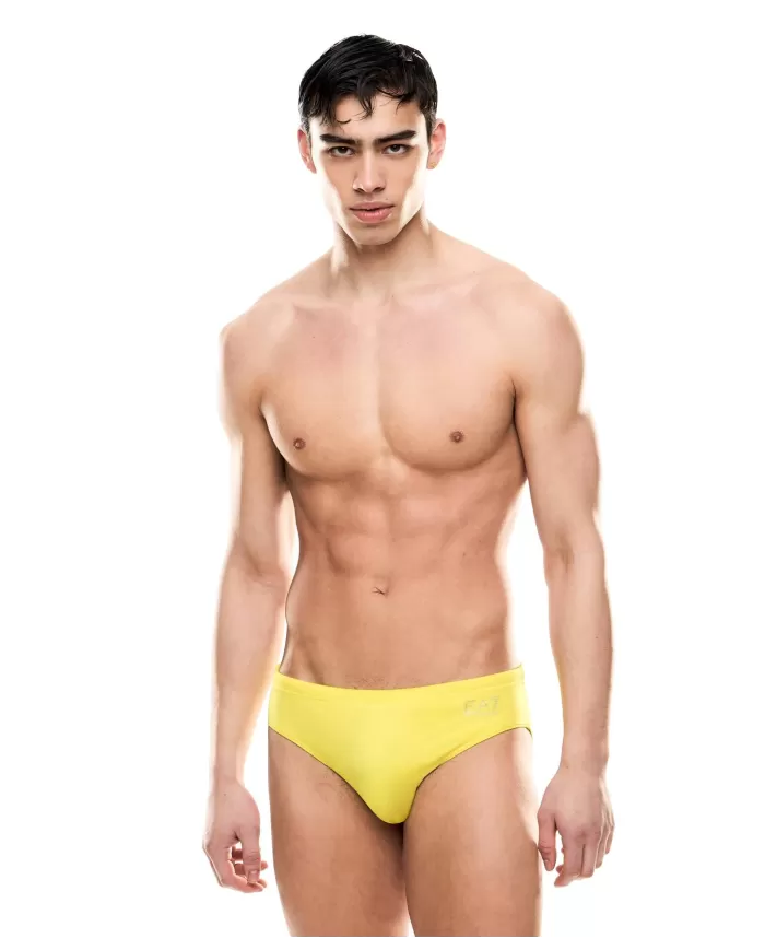 Slip Mare Uomo giallo con logo stampato argento 7M000501 AF14514|EA7 Slip Mare Uomo giallo con logo stampato argento 7M000501 AF14514|EA7