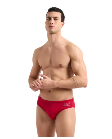 Slip Mare Uomo rosso con logo stampato argento 7M000501 AF14514|EA7 Slip Mare Uomo rosso con logo stampato argento 7M000501 AF14514|EA7