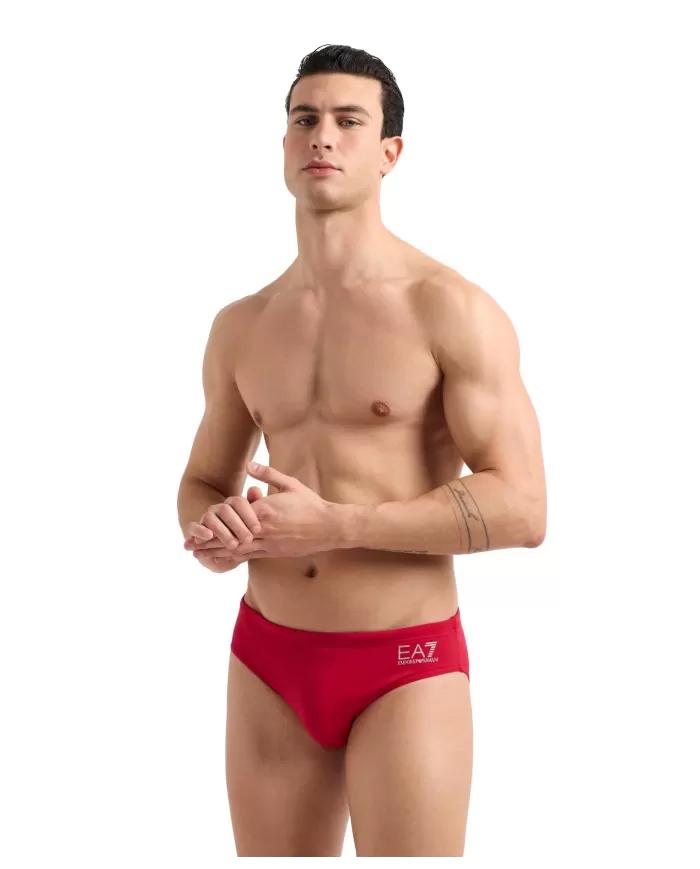 Slip Mare Uomo rosso con logo stampato argento 7M000501 AF14514|EA7 Slip Mare Uomo rosso con logo stampato argento 7M000501 AF14514|EA7