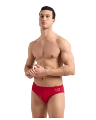 Slip Mare Uomo rosso con logo stampato argento 7M000501 AF14514|EA7