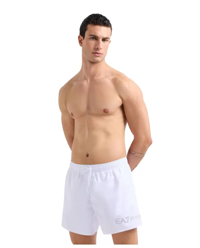 Boxer Mare Uomo bianco con logo stampato argento7M000519 AF13049|EA7 Boxer Mare Uomo bianco con logo stampato argento7M000519 AF13049|EA7
