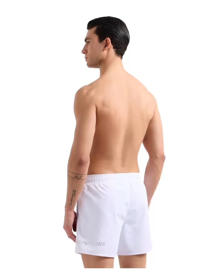 Boxer Mare Uomo bianco con logo stampato argento7M000519 AF13049|EA7