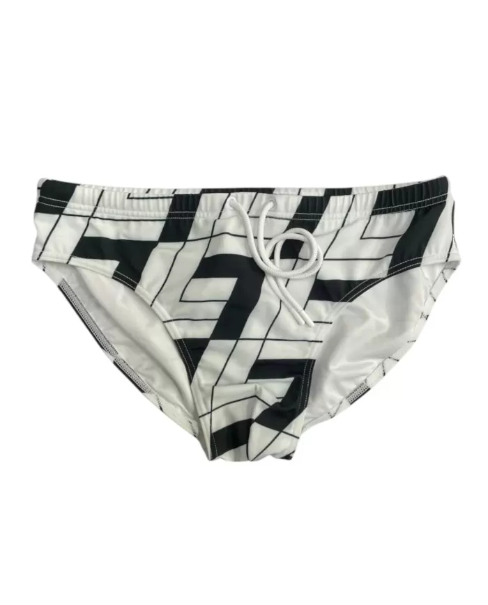Slip Mare Uomo bianco/nero con fantasia geometrica 7M000536 AF13061|EA7 Slip Mare Uomo bianco/nero con fantasia geometrica 7M000536 AF13061|EA7