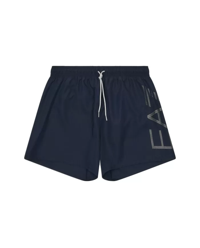 Boxer Mare Uomo blu con maxi logo stampato argento 7M000550 AF14497|EA7 Boxer Mare Uomo blu con maxi logo stampato argento 7M000550 AF14497|EA7