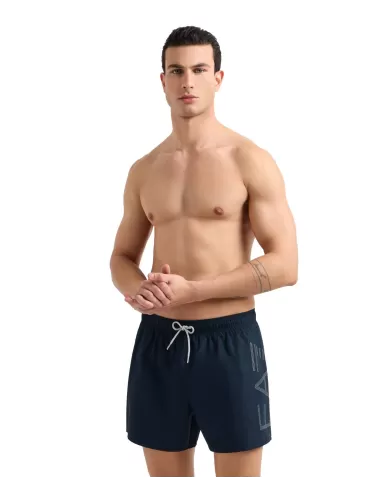 Boxer Mare Uomo blu con maxi logo stampato argento 7M000550 AF14497|EA7 Boxer Mare Uomo blu con maxi logo stampato argento 7M000550 AF14497|EA7