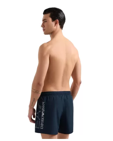 Boxer Mare Uomo blu con maxi logo stampato argento 7M000550 AF14497|EA7 Boxer Mare Uomo blu con maxi logo stampato argento 7M000550 AF14497|EA7