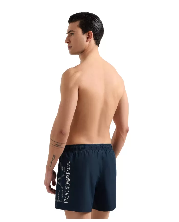 Boxer Mare Uomo blu con maxi logo stampato argento 7M000550 AF14497|EA7 Boxer Mare Uomo blu con maxi logo stampato argento 7M000550 AF14497|EA7