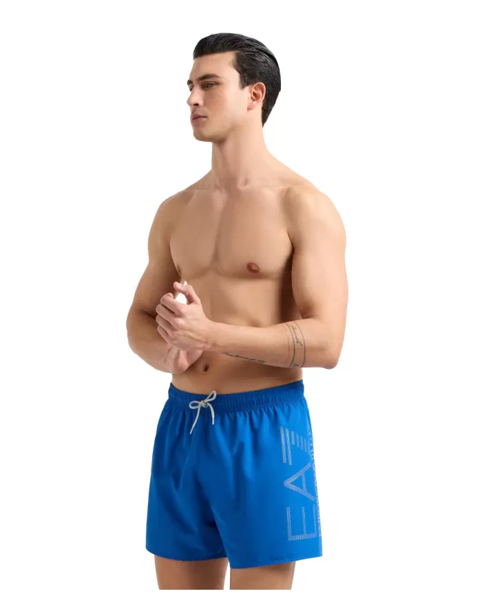 Boxer Mare Uomo turchese con maxi logo argento 7M000550 AF14497|EA7 Boxer Mare Uomo turchese con maxi logo argento 7M000550 AF14497|EA7