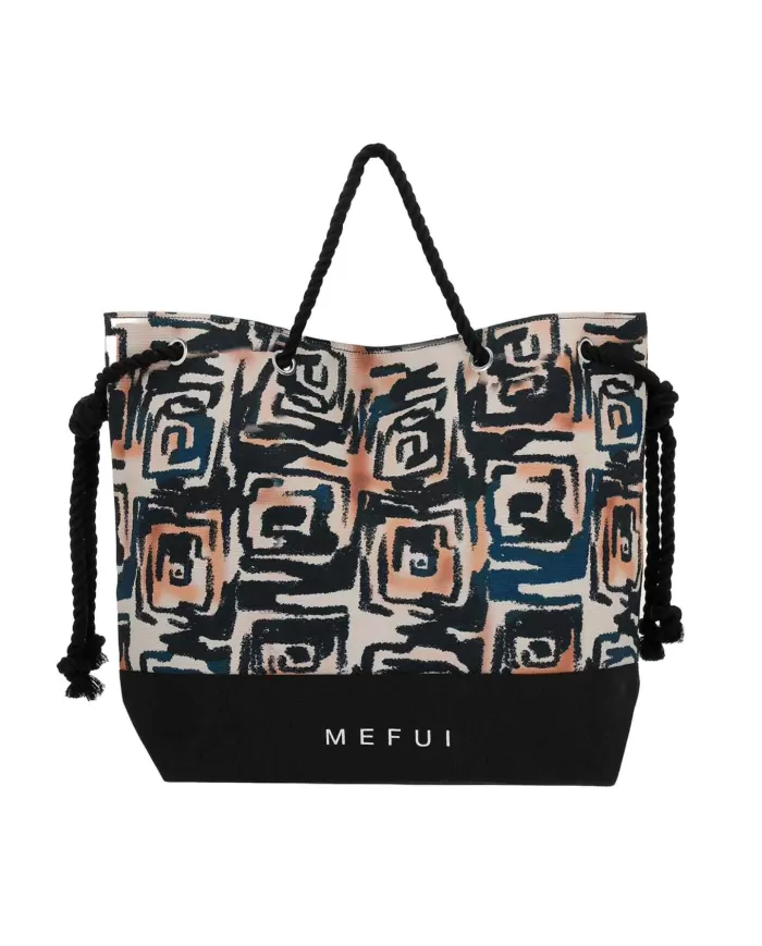 Borsa mare Donna nera a fantasia MA25-A030X14|ME FUI Borsa mare Donna nera a fantasia MA25-A030X14|ME FUI